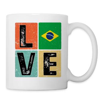I Love Brazil flag for Brazilian pride - Mug - white - Right