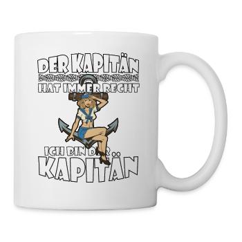 Ich bin der Kapitän Marine Frau Mit Anker - Tasse - Weiß - Rechts