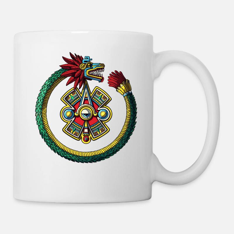 Quetzalcoatl Aztec Ouroboros - Tasse - Weiß