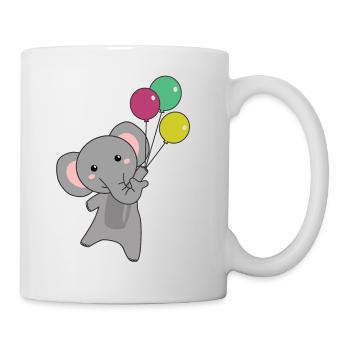 L’éléphant vole avec des ballons des animaux mignons pour les enfants - Mug blanc - blanc - Droite