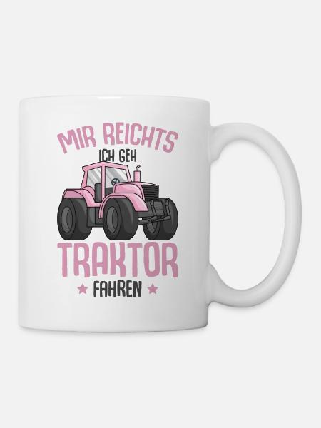 Traktor Mädchen - Tasse - Weiß