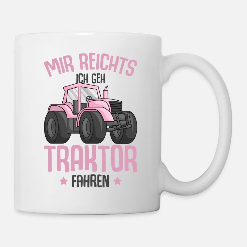 Traktor Mädchen - Tasse - Weiß