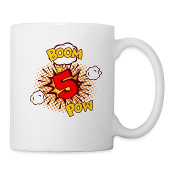 COMIC GEBURTSTAG 5 Jahre Junge 5 Geburtstag - Tasse - Weiß - Rechts
