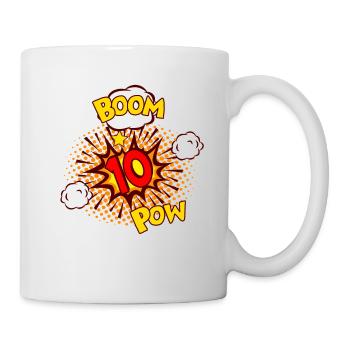 COMIC GEBURTSTAG 10 Jahre Junge 10 Geburtstag - Tasse - Weiß - Rechts