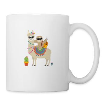 Kindergarten kein prob lama - Tasse - Weiß - Rechts