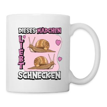 Dieses Mädchen liebt Schnecken - Tasse - Weiß - Rechts
