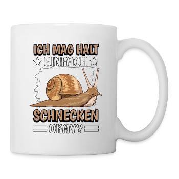 Ich mag halt einfach Schnecken Okay? - Tasse - Weiß - Rechts