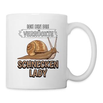 Ich bin die verrückte Schnecken Lady - Tasse - Weiß - Rechts