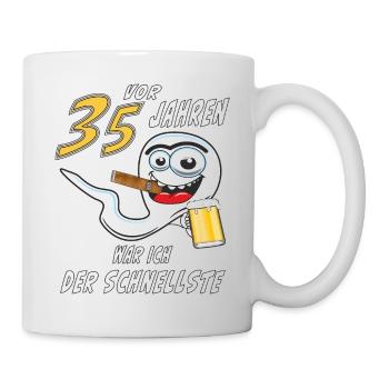 35 JAHRE SCHNELLSTE Spermie - Tasse - Weiß - Rechts