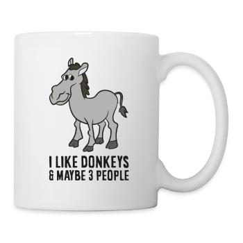 J’aime les ânes et peut-être comme 3 ânes - Mug blanc - blanc - Droite