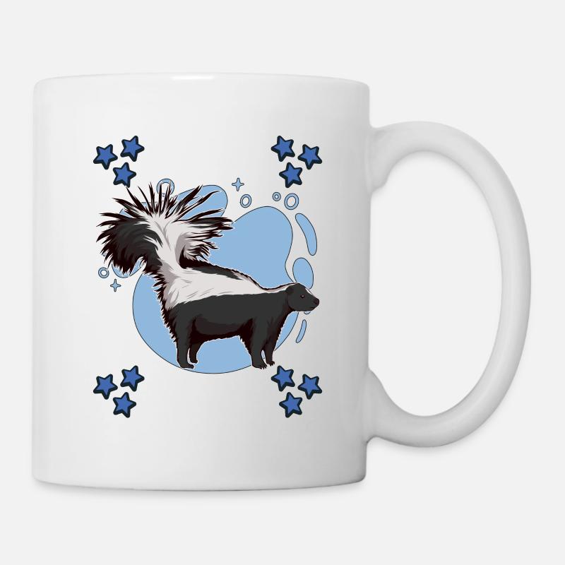 Stinktier Skunk Blue Design - Mug - white