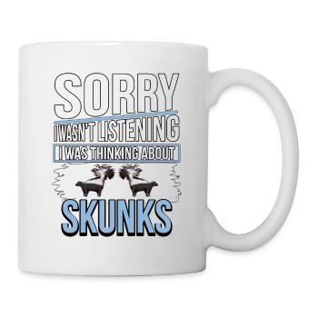 Putois I Ce que thinking About Skunks - Mug blanc - blanc - Droite