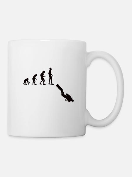 Tauchen Evolution | Menschen Entwicklung Idee - Tasse - Weiß