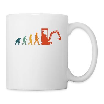 Baggerführer Evolution Retro Bagger Baggerfahrer - Tasse - Weiß - Rechts