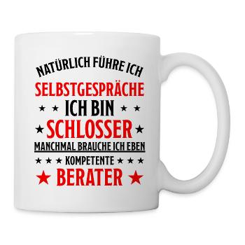 Schlosser Lustiger Spruch Beruf Schloss Geschenk - Tasse - Weiß - Rechts