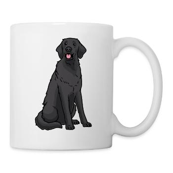 Flat Coated Retriever Hund - Tasse - Weiß - Rechts