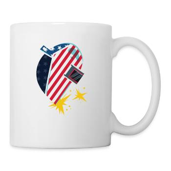 American Flag I Welding Helmet I Welder - Mug - white - Right