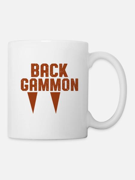backgammon shirt - Tasse - Weiß