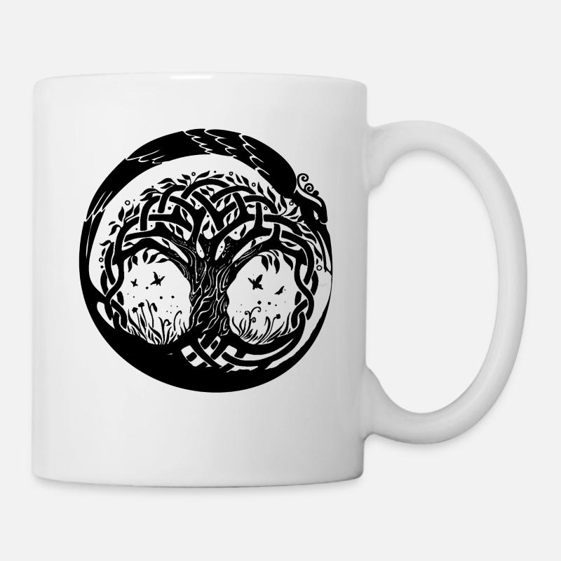 Celtic Irland Wikinger Keltisch Knoten Muster Baum - Tasse - Weiß