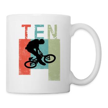 VTT Descente 10 Enfants Anniversaire BMX - Mug blanc - blanc - Droite