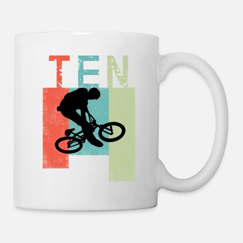 VTT Descente 10 Enfants Anniversaire BMX - Mug blanc - blanc