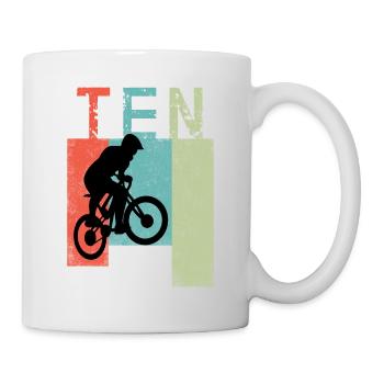 VTT Descente 10 Enfants Anniversaire BMX - Mug blanc - blanc - Droite