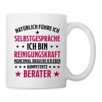 Reinigungskraft Spruch Haushalt Putzfrau Geschenk - Tasse - Weiß - Rechts