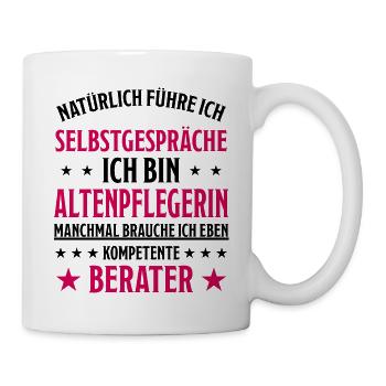 Altenpflegerin Engel Job Lustiger Spruch Geschenk - Tasse - Weiß - Rechts