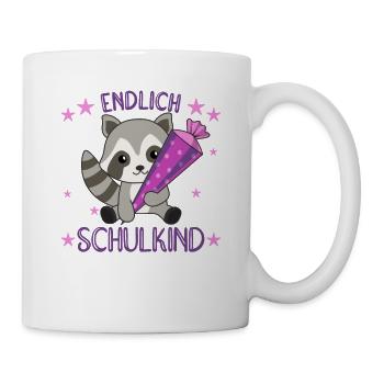 Waschbär Schule Einschulung Kita 2021 Schulkind - Tasse - Weiß - Rechts