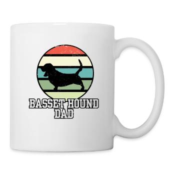 Basset Hound Dad I Retro Basset Dad - Tasse - Weiß - Rechts