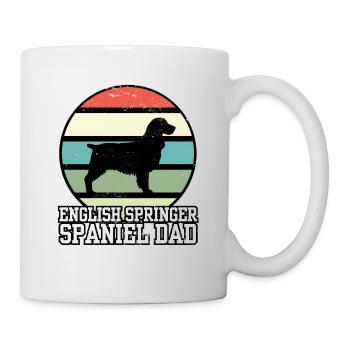 English Springer Spaniel Dad I Retro Spaniel Dad - Tasse - Weiß - Rechts