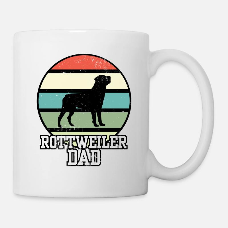 Rottweiler Dad I Retro Rottweiler Dad - Tasse - Weiß