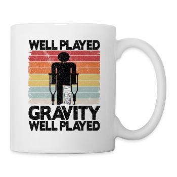 Gut gespielt Gravitation Gebrochenes Bein - Tasse - Weiß - Rechts
