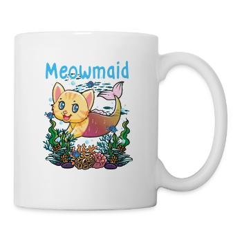 Meowmaid Shirt - Tasse - Weiß - Rechts