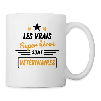 Les vrais héros sont vétérinaire - Mug blanc - blanc - Droite
