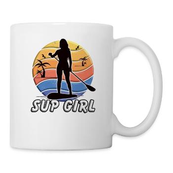 Stand up Paddel SUP GIRL paddeln Paddlebord - Tasse - Weiß - Rechts