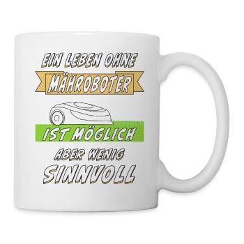 RASENROBOTER RASEN MÄHEN - Tasse - Weiß - Rechts