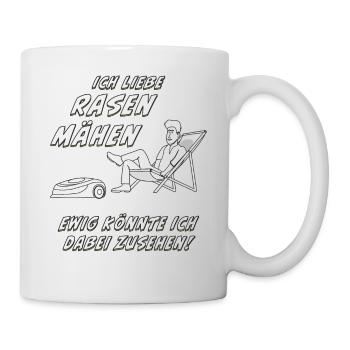 RASENROBOTER RASEN MÄHEN - Tasse - Weiß - Rechts