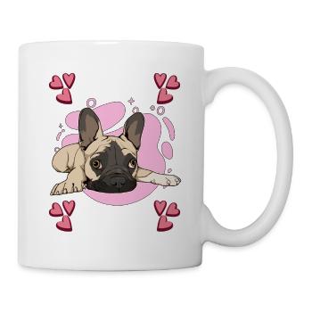 French Bulldog Frenchie Heart Design - Mug - white - Right