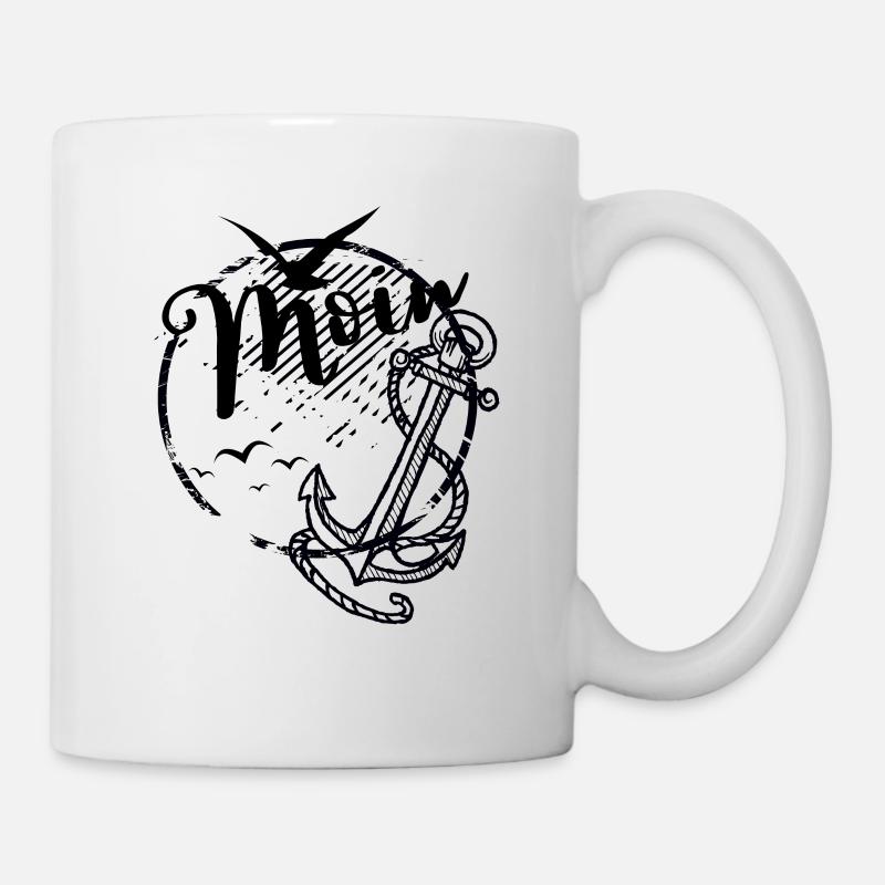 Moin Anker & Möwen Motiv - Tasse - Weiß