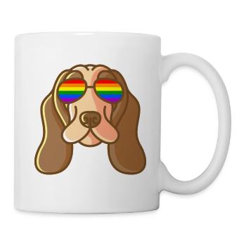 Cocker Épagneul Avec lunettes Nerd Dog LGBT Pride - Mug blanc - blanc - Droite