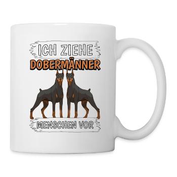 Ich ziehe Dobermänner Menschen vor - Tasse - Weiß - Rechts