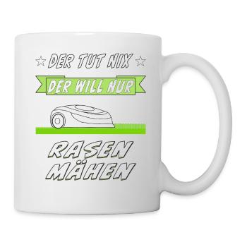 RASENROBOTER RASEN MÄHEN - Tasse - Weiß - Rechts