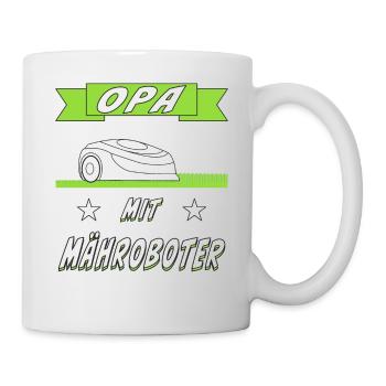 RASENROBOTER RASEN MÄHEN - Tasse - Weiß - Rechts