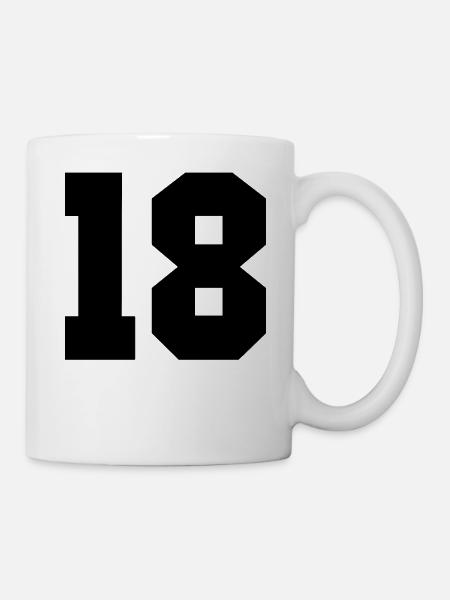 18 - Zahl 18 - Tasse - Weiß
