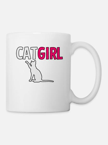 Cat girl Katzendame - Tasse - Weiß