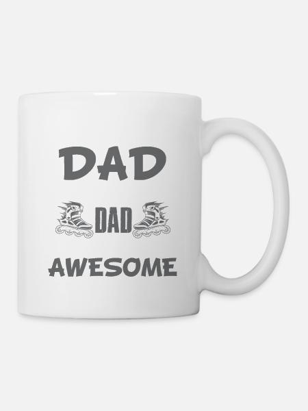 inline skate dad - Tasse - Weiß