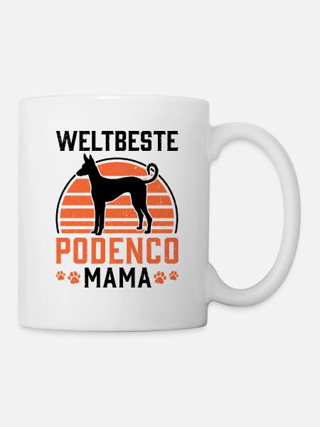 Podenco Mama Jagdhund Windhund Geschenk - Tasse - Weiß