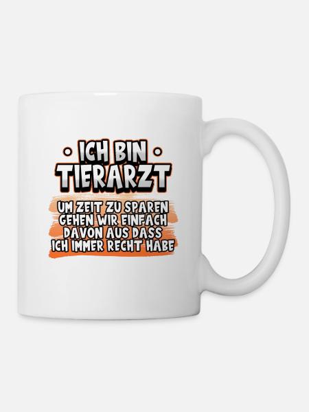 Tierarzt Tiermedizin Tierarzthelferin Lustig - Tasse - Weiß