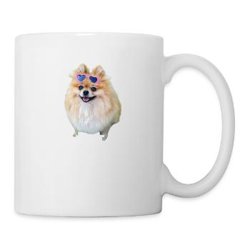 Lustiger Zwerg Spitz Hund Geschenke Süßer kleiner - Tasse - Weiß - Rechts